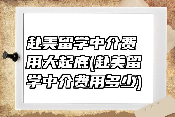 赴美留学中介费用大起底(赴美留学中介费用多少)