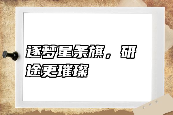逐梦星条旗,研途更璀璨